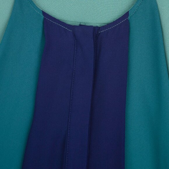 Love 21 Colorblock Ombre Blouse Teal & Blue  – Size Small - Picture 5 of 10